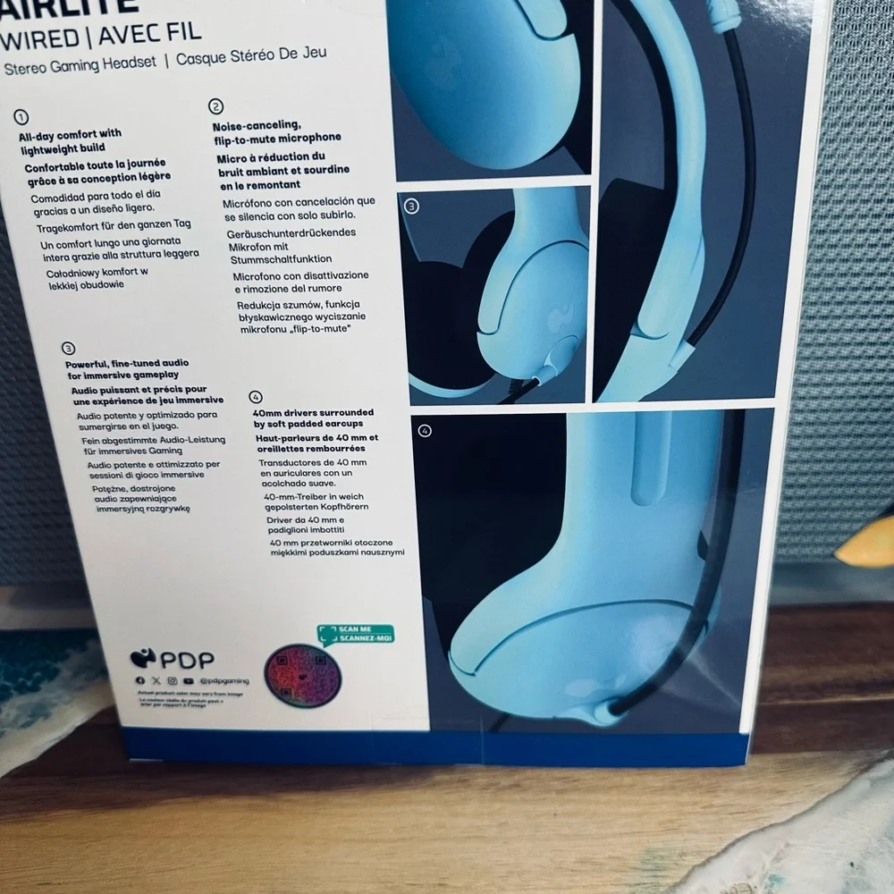 Sony Airlite Wired Gaming Headset - Light Blue and Black